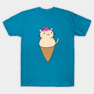 Cute Ice Cream Cat T-Shirt T-Shirt